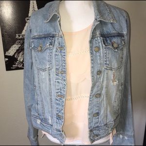 MAURICES | Destroyed Denim Jean Jacket 0X Plus